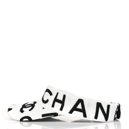 Chanel Terry Cotton Logo CC Visor Ecru White 3 of 5