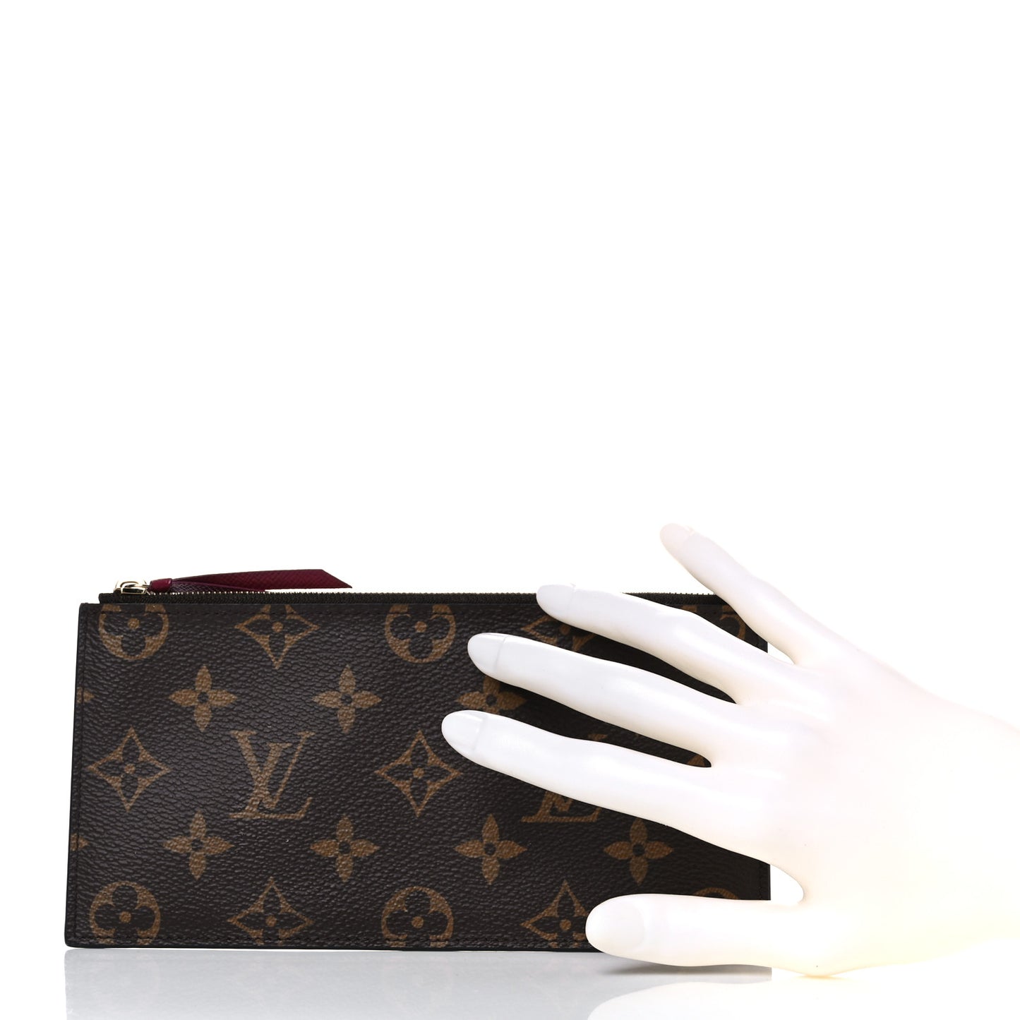Monogram Felicie Chain Wallet Zippered Insert Fuchsia