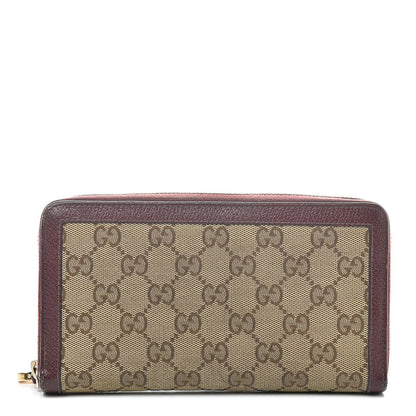 Gucci Monogram Zip Around Wallet Burgundy 1 of 15