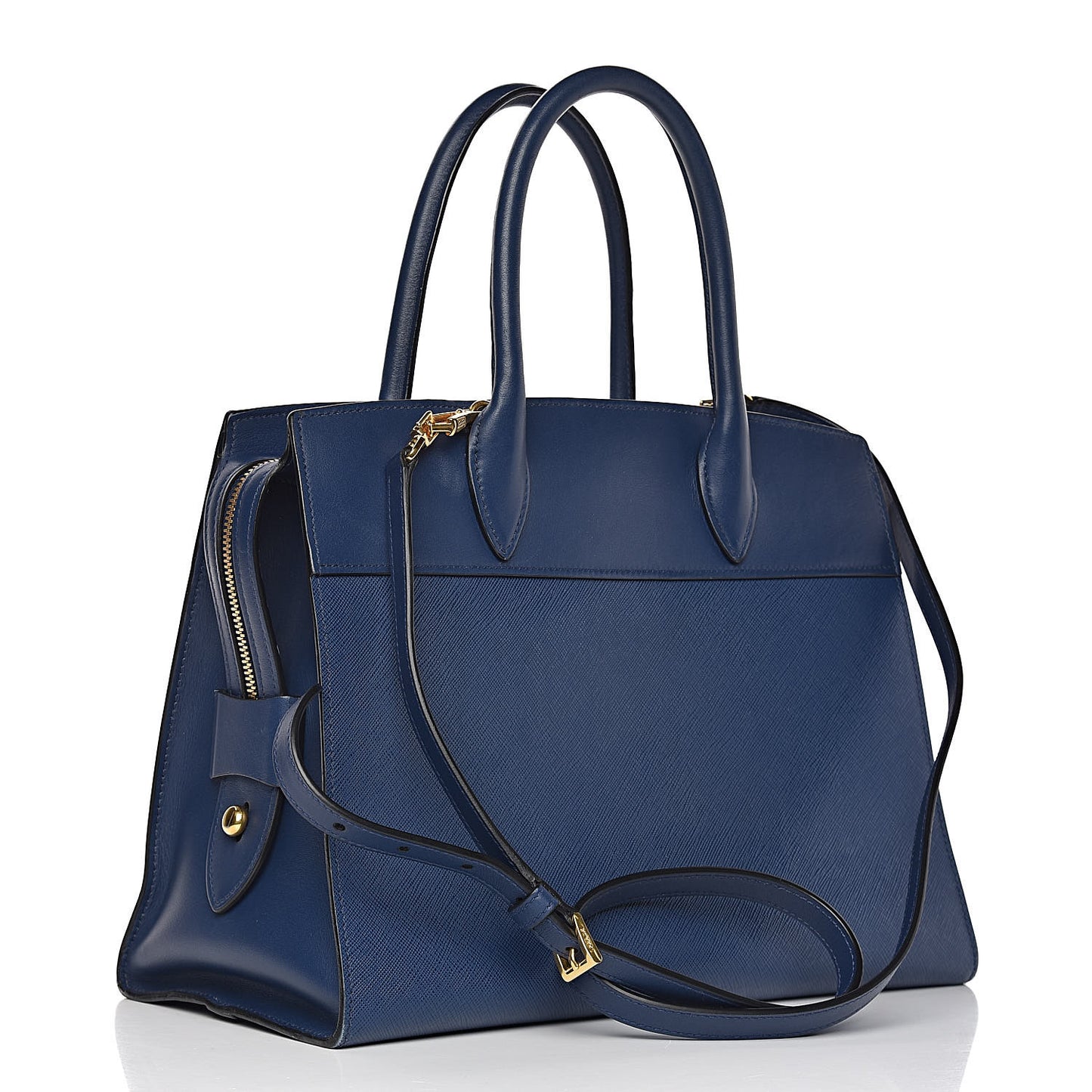 Saffiano City Calfskin Medium Esplanade Bleuette