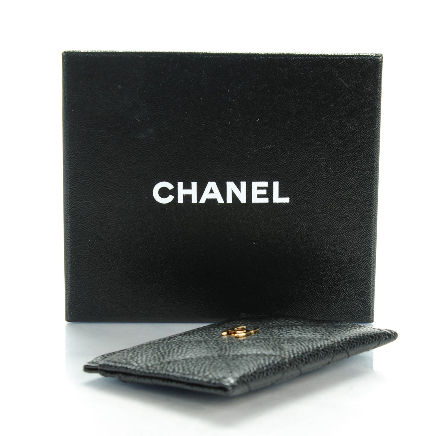 Caviar Quilted Card Holder Black