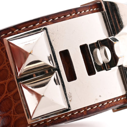 Hermes Shiny Alligator Collier de Chien CDC Bracelet S Fauve 6 of 8