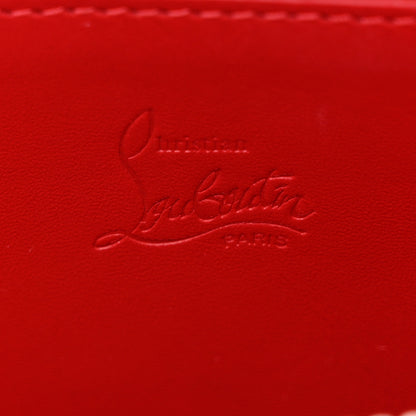 Christian Louboutin Calfskin Snakeskin Embossed Panettone Spiked Zip Around Wallet Black 6 of 12