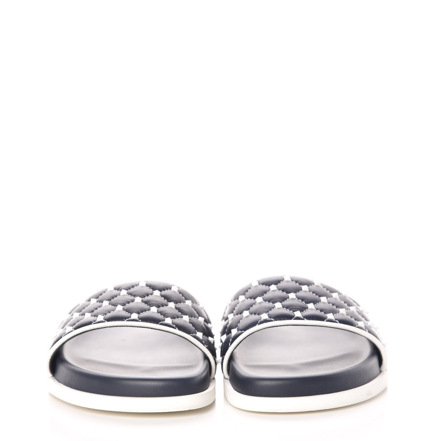 Valentino Garavani Nappa Free Rockstud Spike Pool Slide Sandals 38 Marine 2 of 12