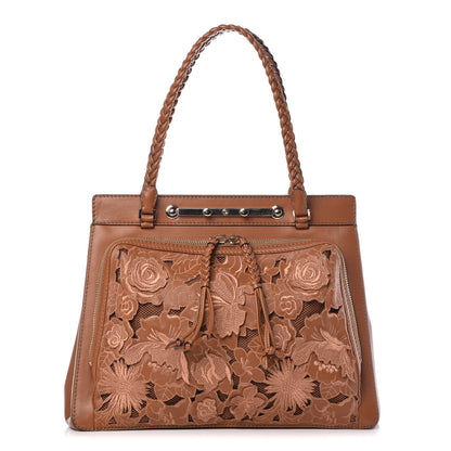 Valentino Garavani Vitello Lace Demetra Satchel Cognac 1 of 18