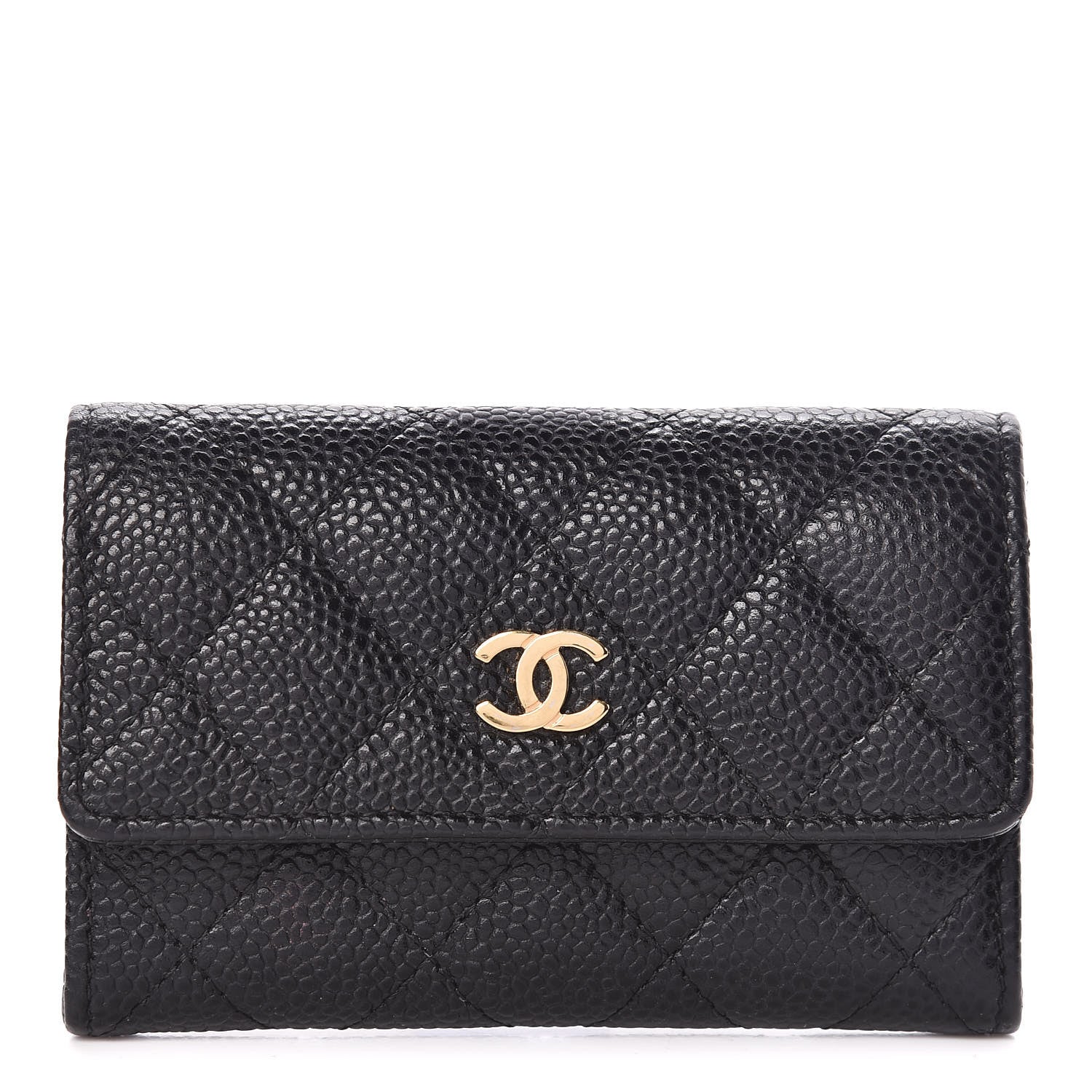 Chanel Caviar Quilted Flap Card Holder Black 1 of 9
