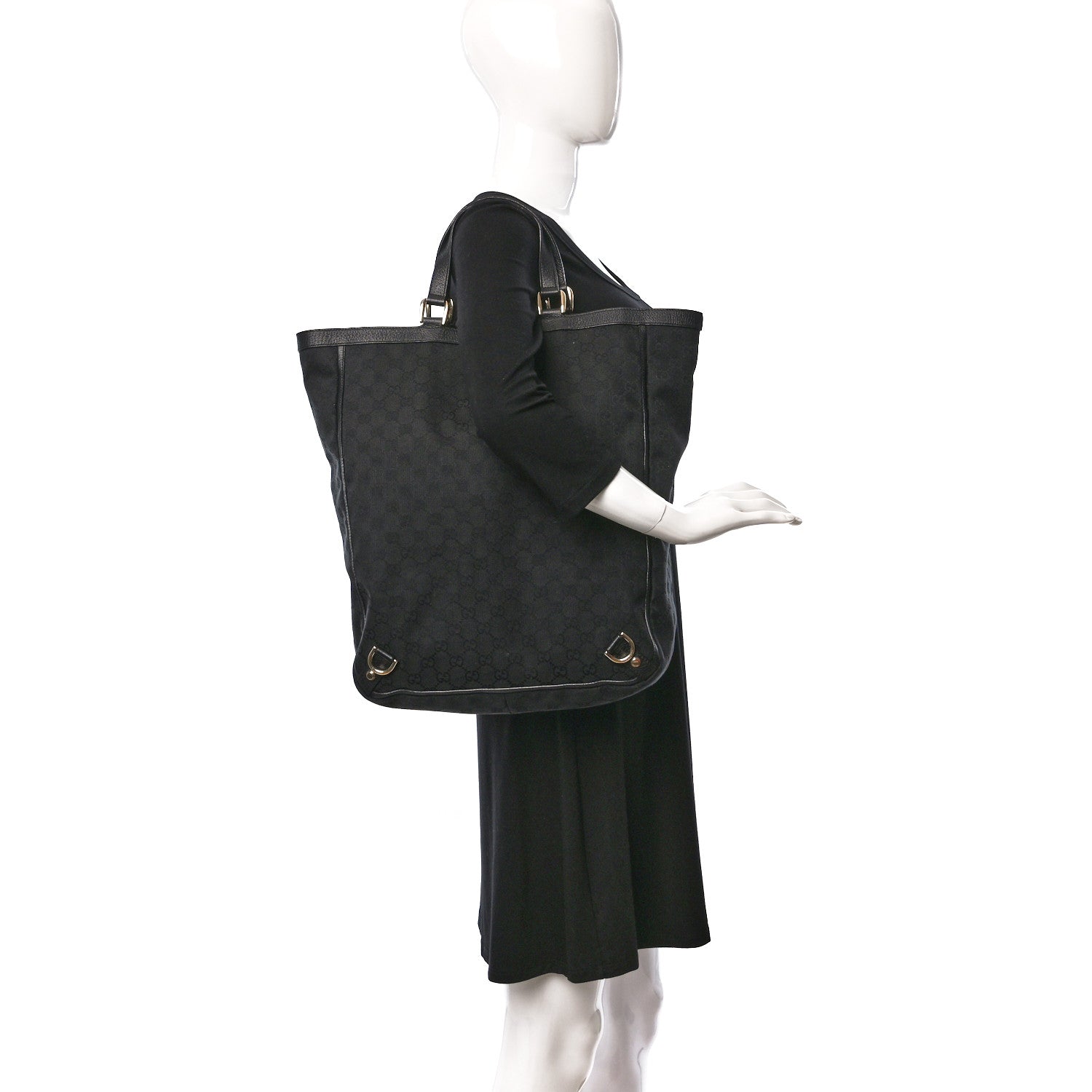 Gucci Monogram Abbey Tote Black 2 of 10