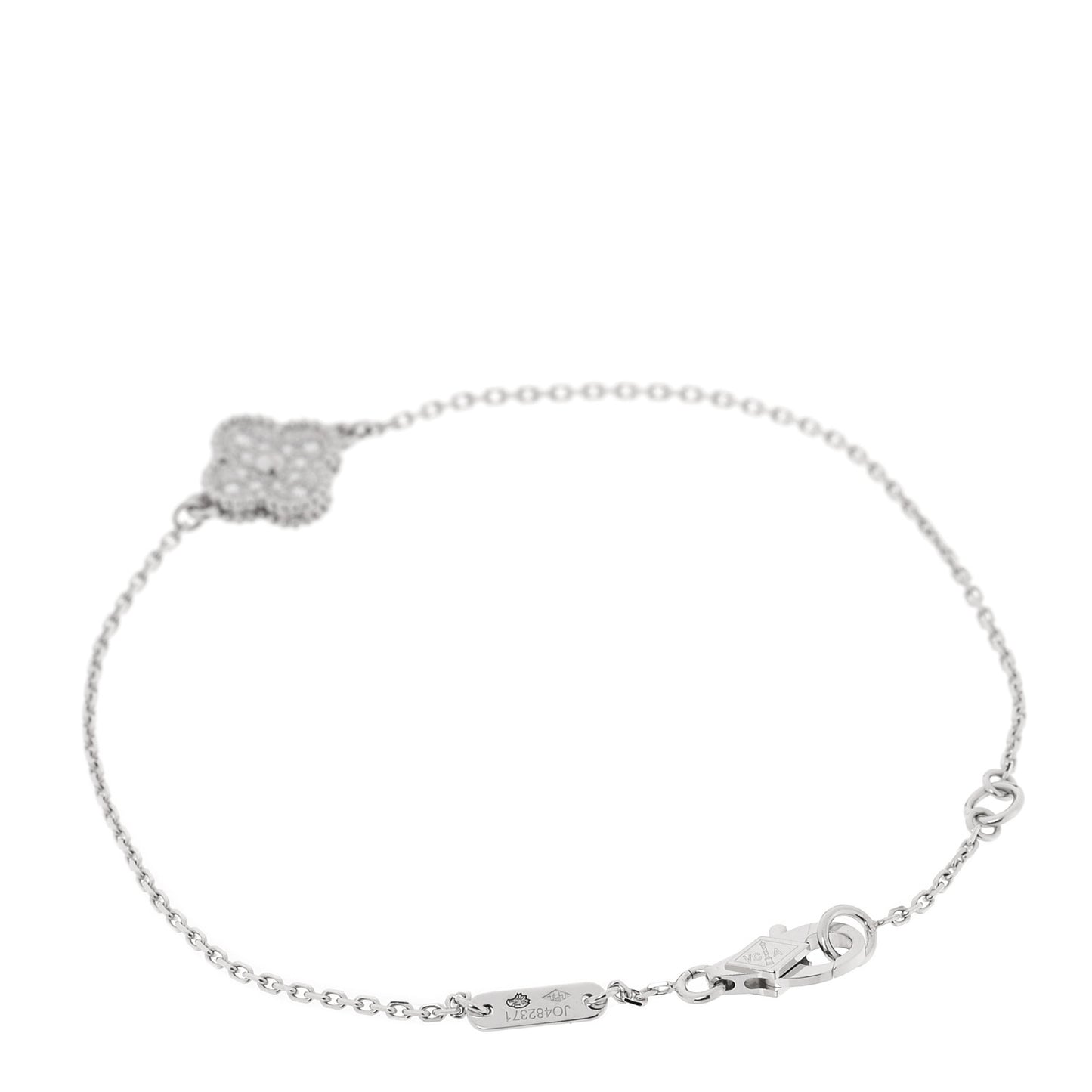 18K White Gold Diamond Sweet Alhambra Bracelet