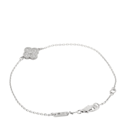 Van Cleef & Arpels 18K White Gold Diamond Sweet Alhambra Bracelet 2 of 5