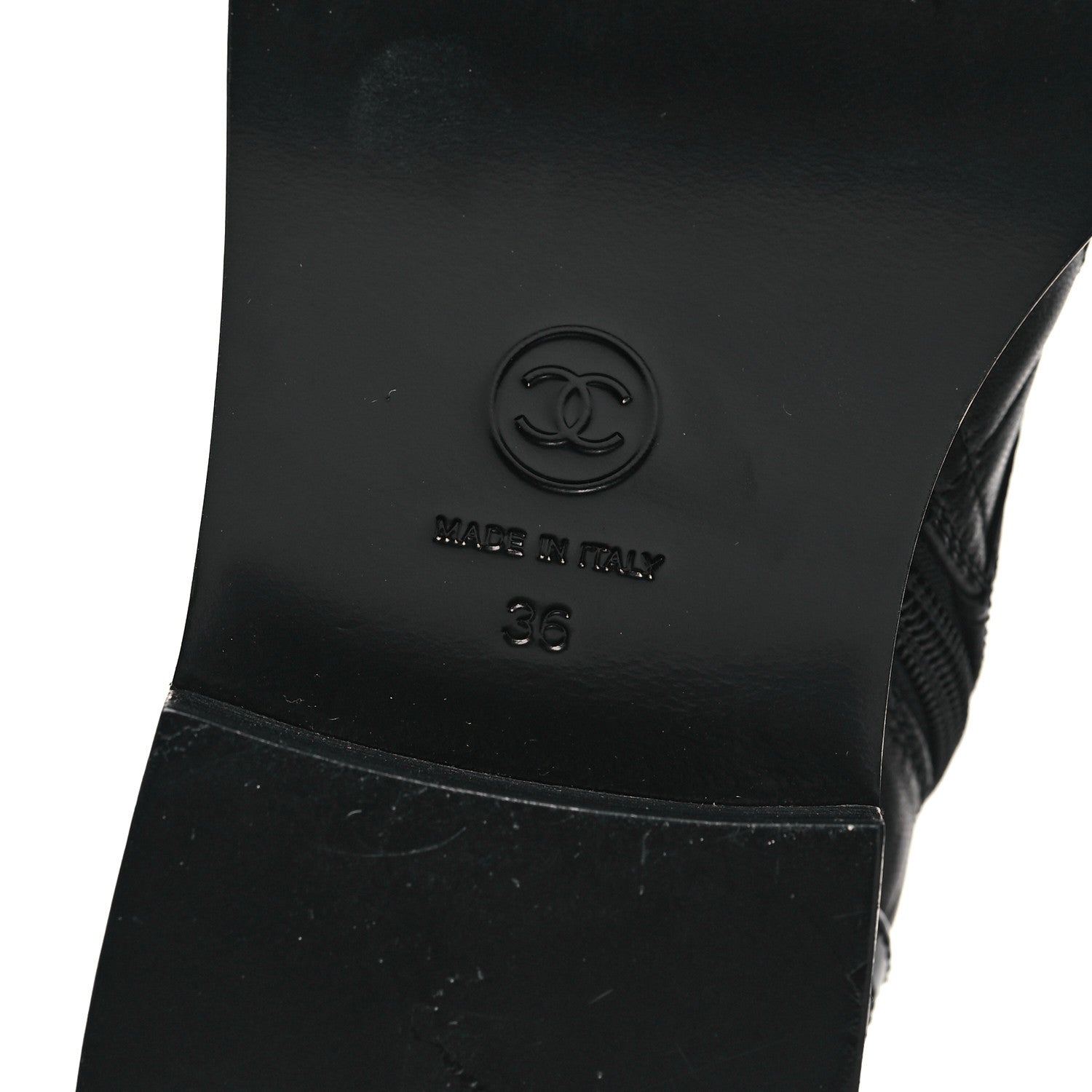 Chanel Lambskin Patent Calfskin Quilted Logo Lace Up Combat Boots 36 Black 6 of 9