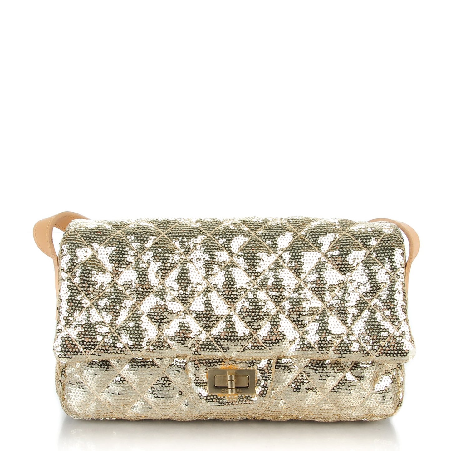 Sequin Small Reissue Messenger Flap Gold