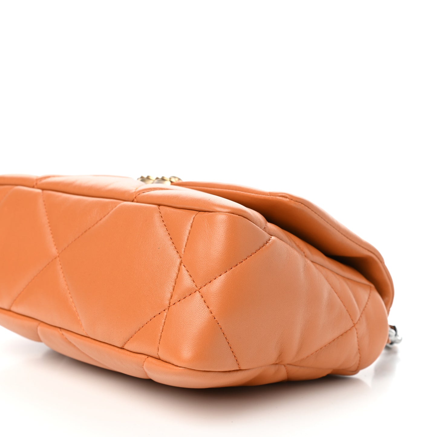 Lambskin Quilted Medium Chanel 19 Flap Light Brown