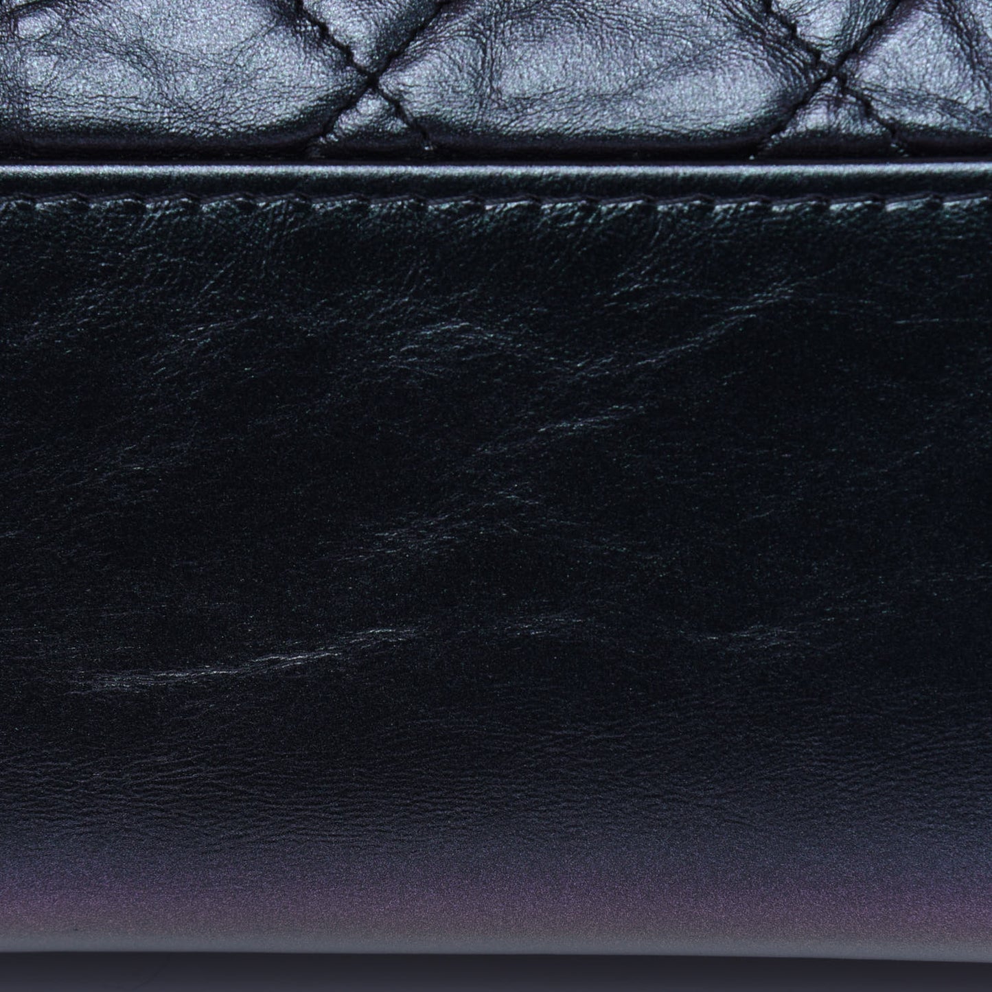 Iridescent Aged Calfskin Quilted Medium Gabrielle Hobo Black