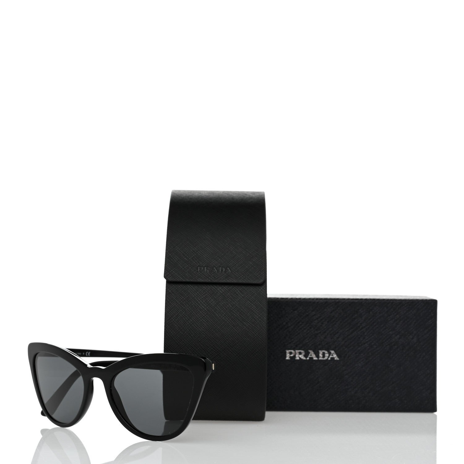 Prada Acetate Cat Eye Sunglasses SPR 01V Black 8 of 8