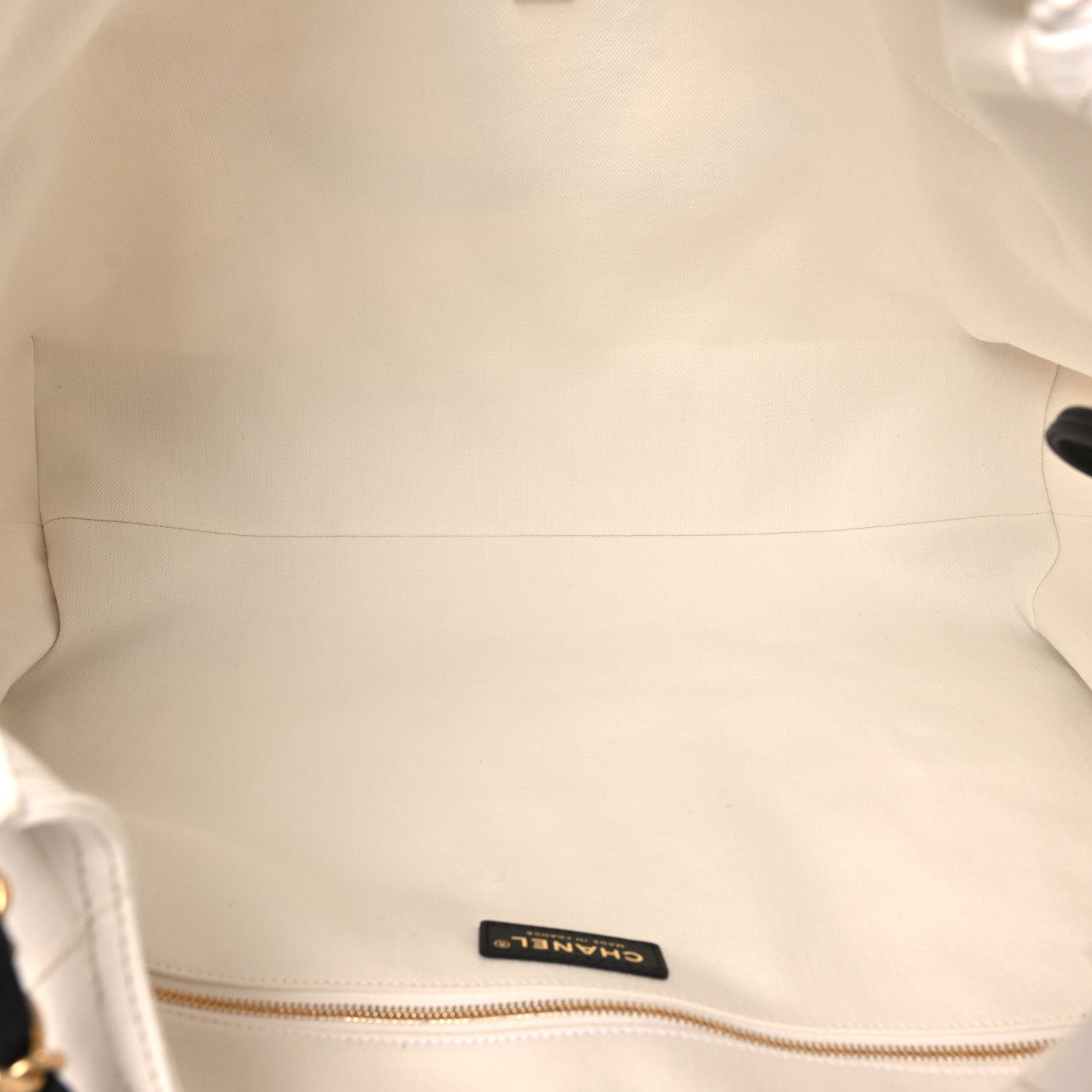 Chanel Denim Calfskin Quilted Coco Beach Small Shopping Tote White Black 10 of 21