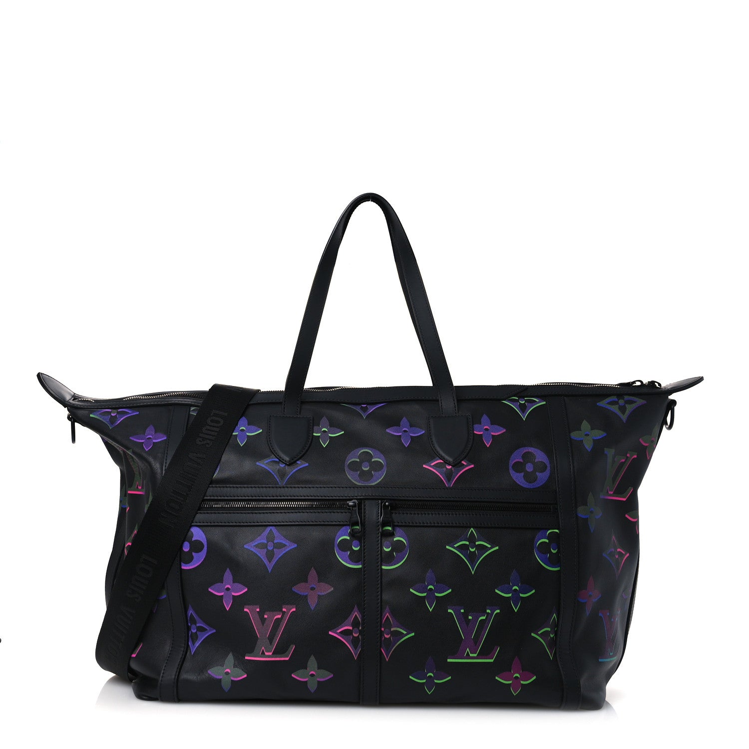 Louis Vuitton Calfskin Monogram Spotlight Comet Duffle Black Borealis 1 of 9