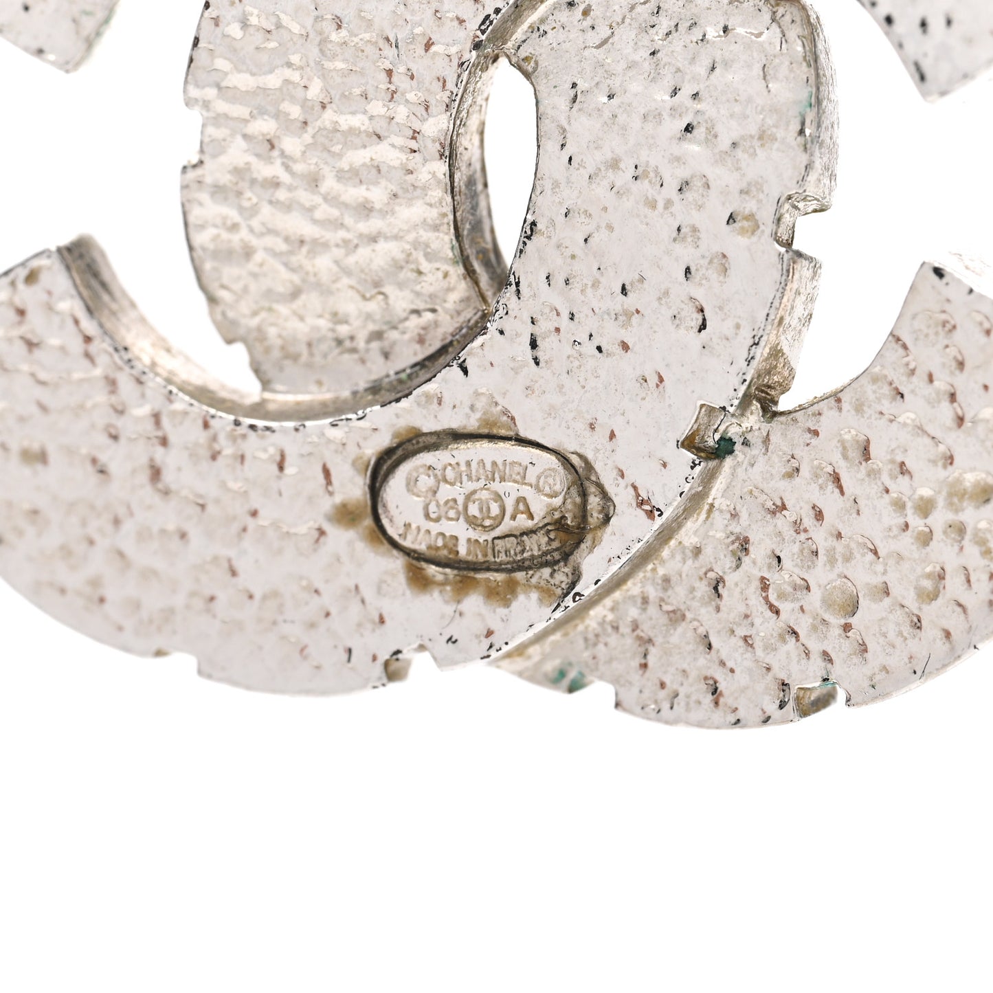 Baguette Crystal Large CC Necklace Silver
