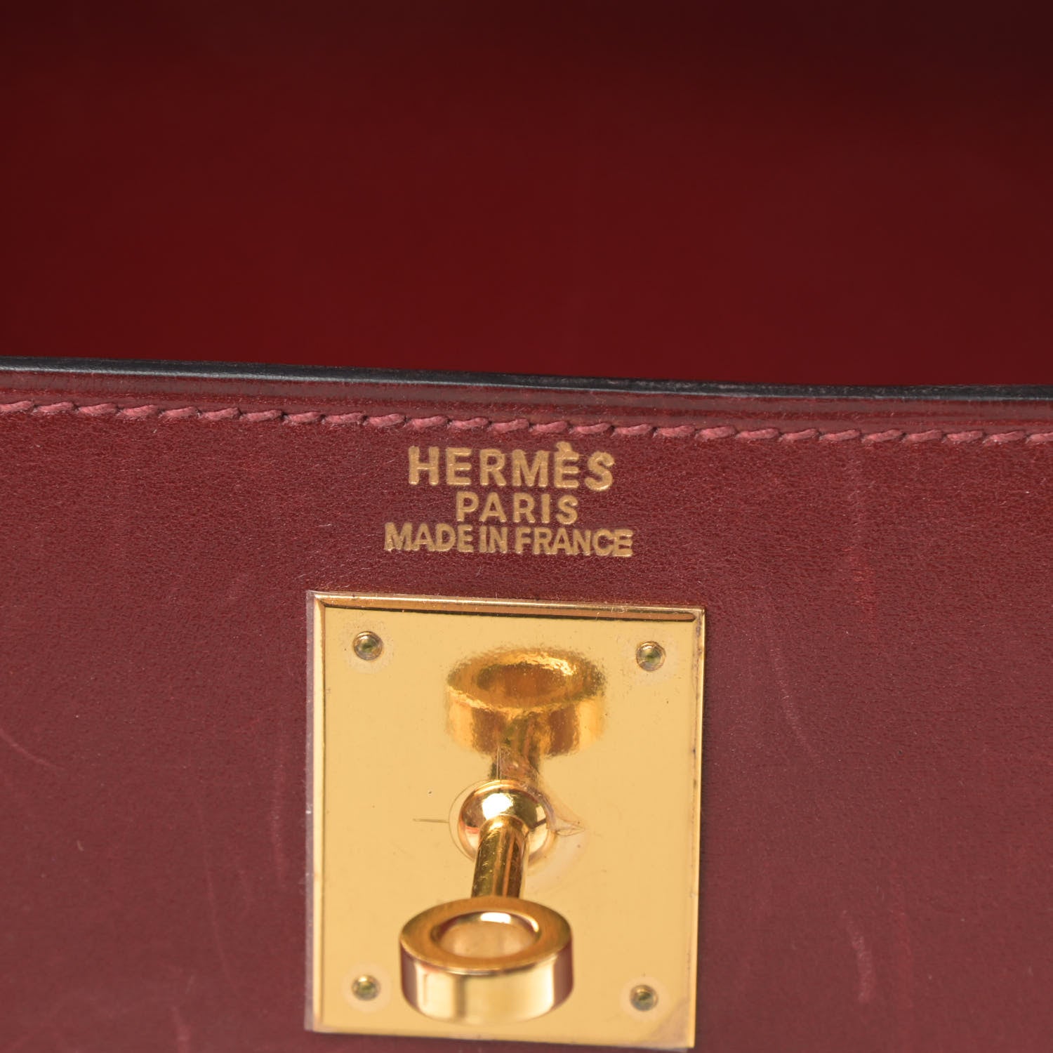 Hermes Box Chamonix Kelly Bi-Color Sellier 32 Rouge H Gold 7 of 20