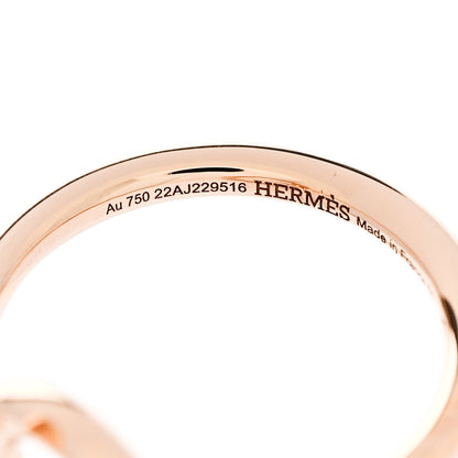 Hermes 18K Rose Gold Diamond PM Echappee Ring 50 5.5 4 of 6