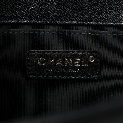 Chanel Caviar Chevron Quilted Medium Boy Flap Black 6 of 11
