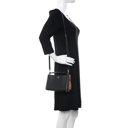 MCM Grained Calfskin Visetos Top Handle Crossbody Cognac Black 2 of 10