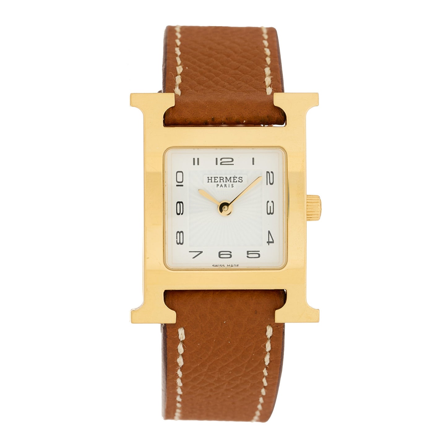 Stainless Steel Epsom 21mm Heure H Hour Quartz Watch Gold