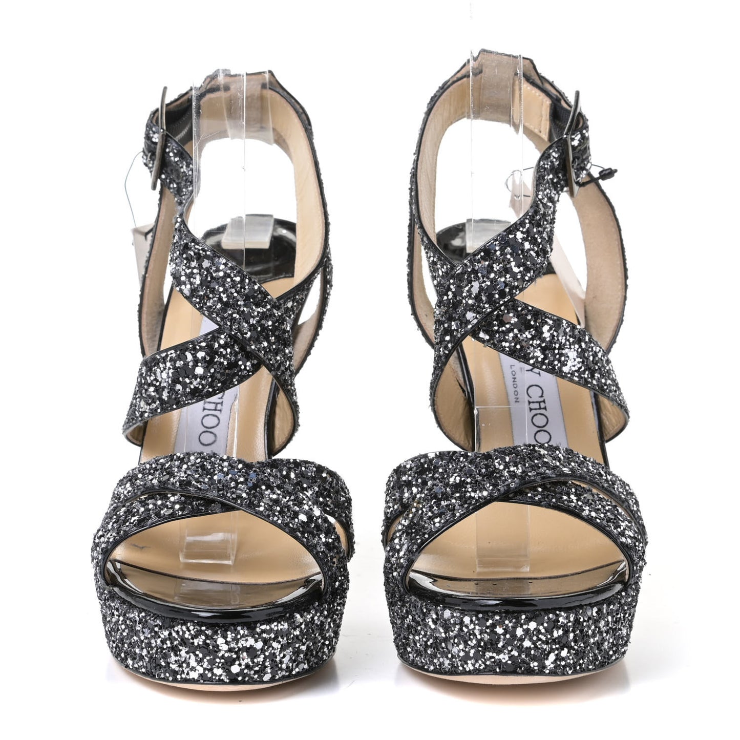 Coarse Glitter Fab Pumps 35.5 Silver