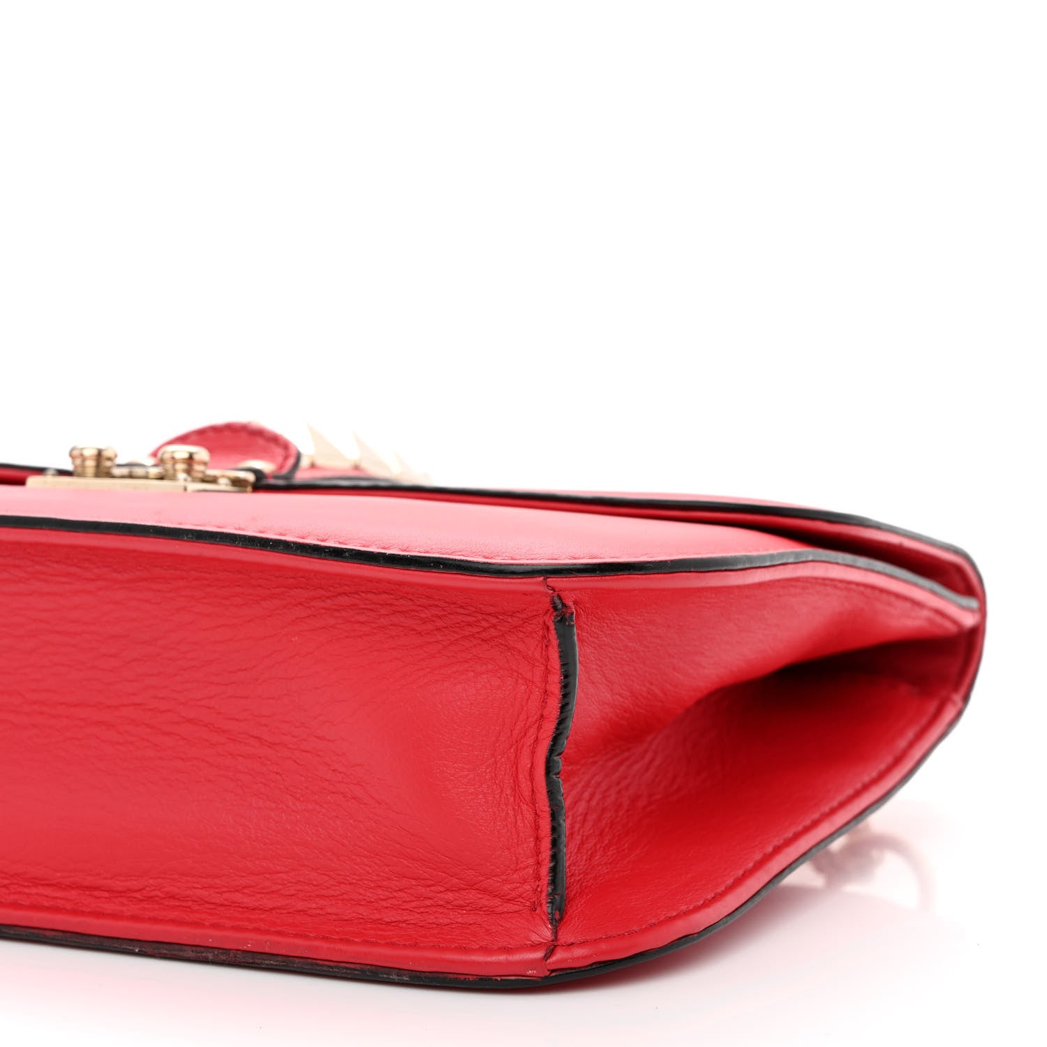 Valentino Garavani Vitello Medium Glam Lock Rockstud Flap Red 13 of 15