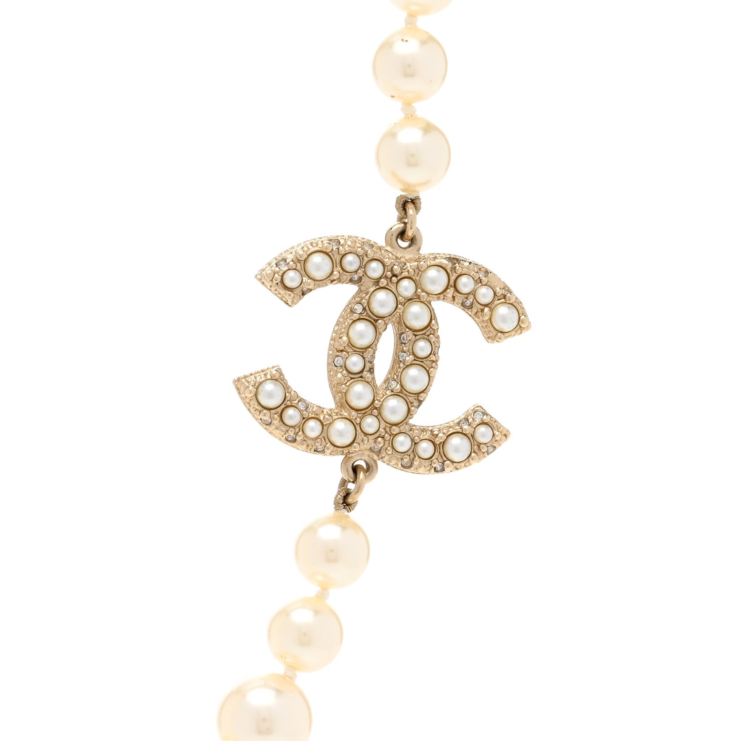 Chanel Pearl CC 100th Anniversary Necklace Light Gold 4 of 6