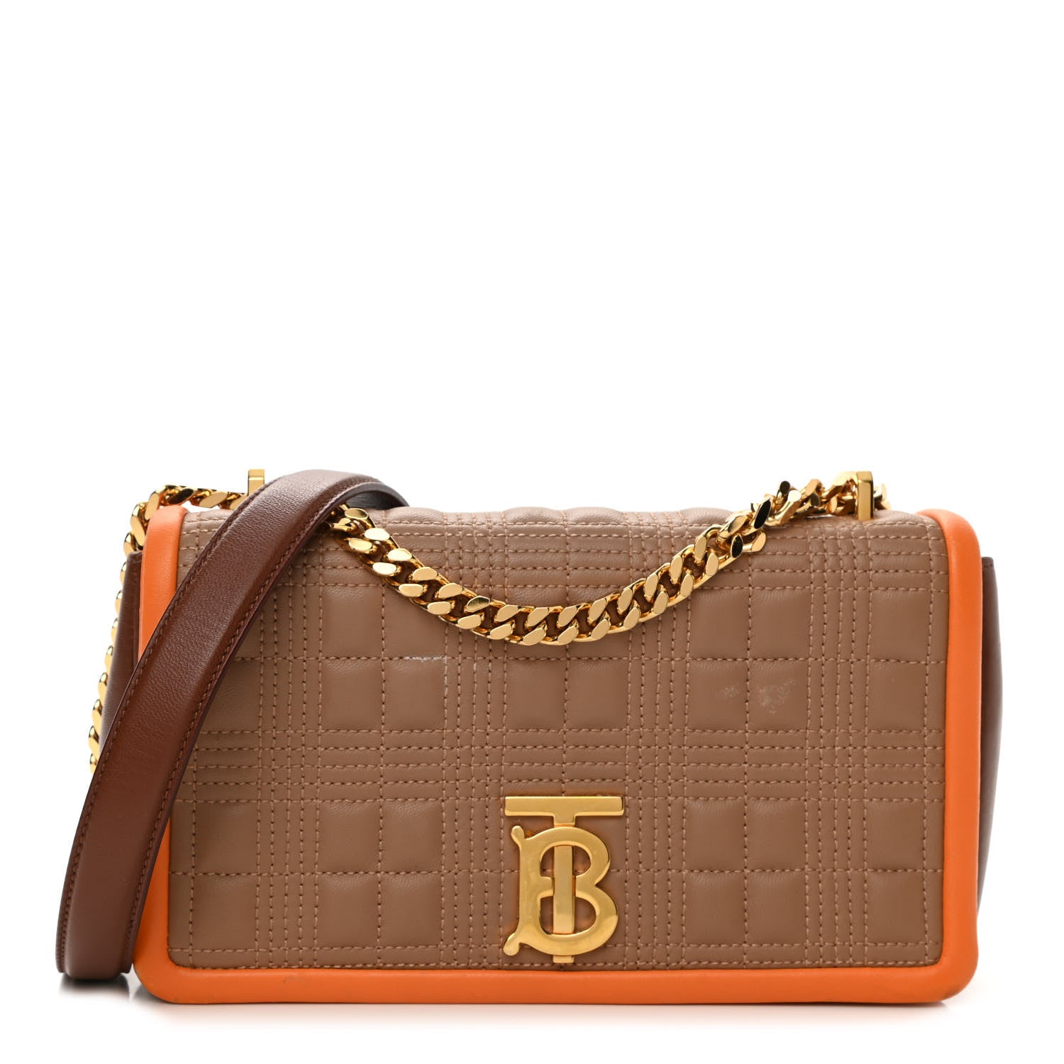 Burberry Lambskin Quilted Small Lola Bag Brown 1 of 13