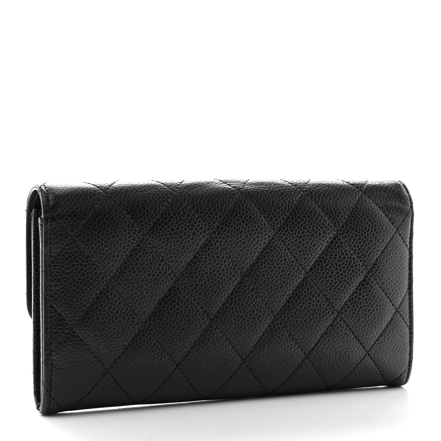 Chanel Caviar Quilted Large Gusset Flap Wallet Black 3 of 10