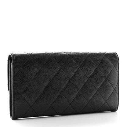 Chanel Caviar Quilted Large Gusset Flap Wallet Black 3 of 10