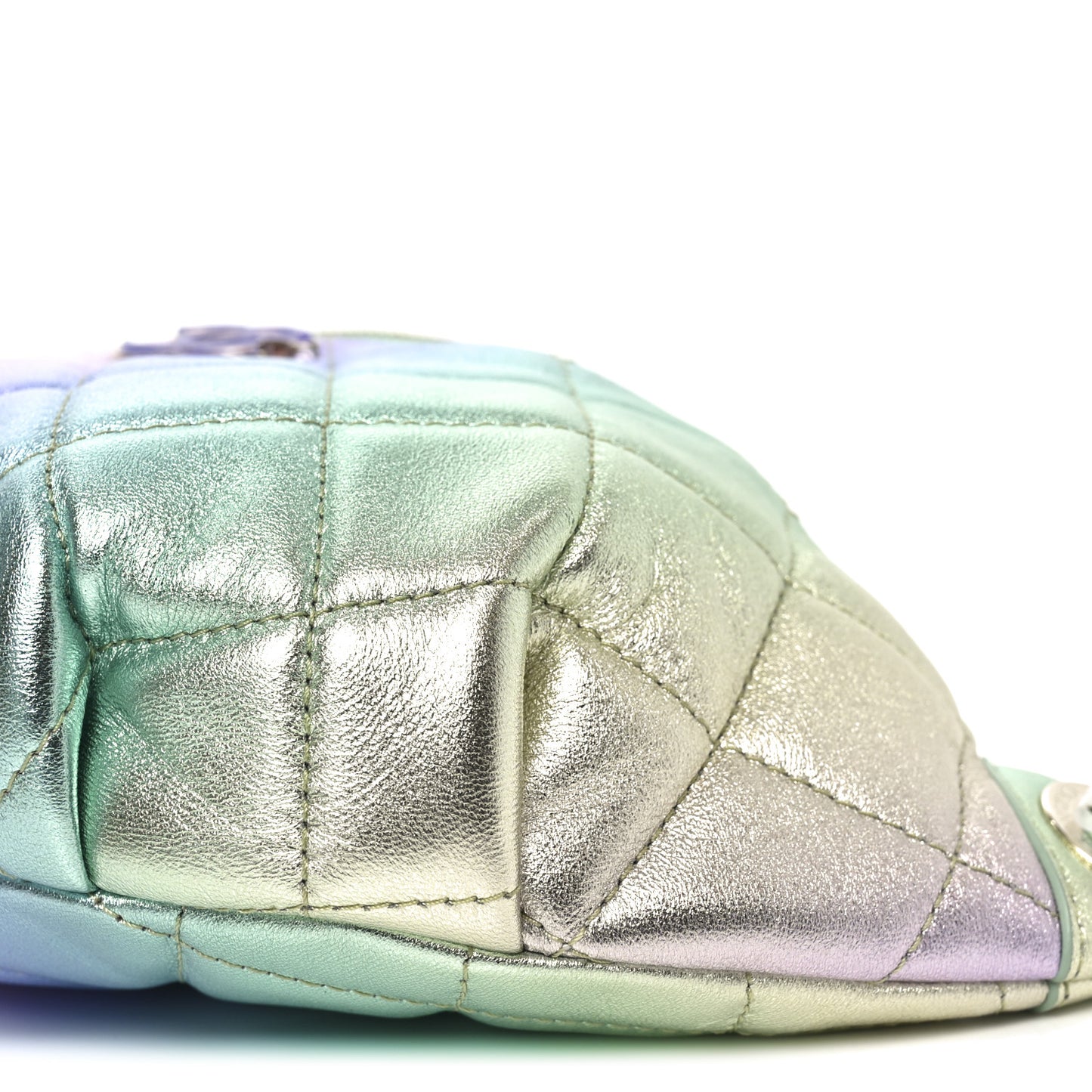 Gradient Metallic Lambskin Quilted Walking Mood Waist Bag Fanny Pack Pink Purple Green