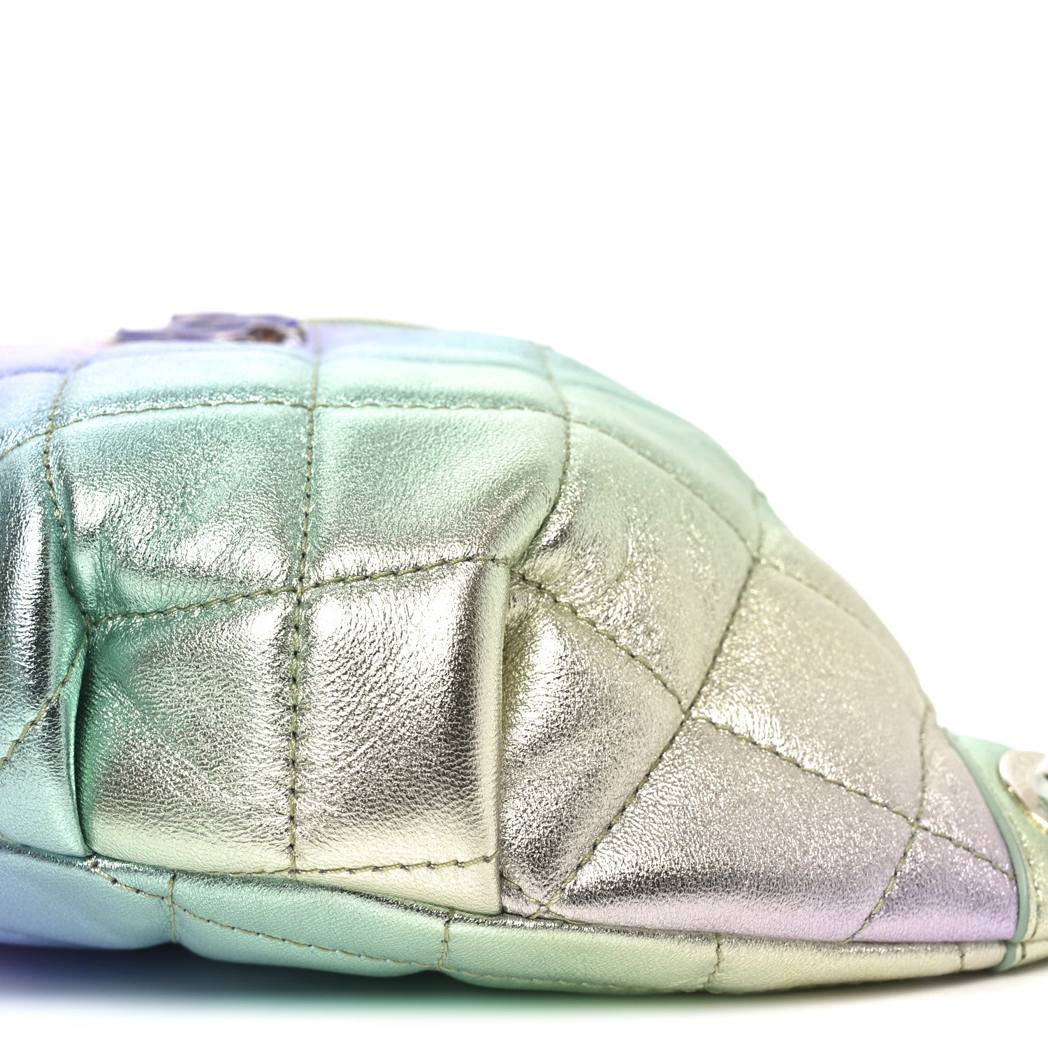 Chanel Gradient Metallic Lambskin Quilted Walking Mood Waist Bag Fanny Pack Pink Purple Green 9 of 9
