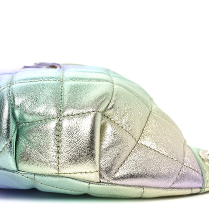 Chanel Gradient Metallic Lambskin Quilted Walking Mood Waist Bag Fanny Pack Pink Purple Green 9 of 9