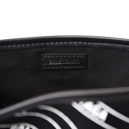 Balenciaga Cotton Canvas Calfskin Logo Print Navy Cabas XS Black White 6 of 10