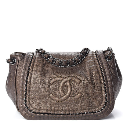 Chanel Metallic Deerskin Luxe Ligne Flap Bronze 1 of 12