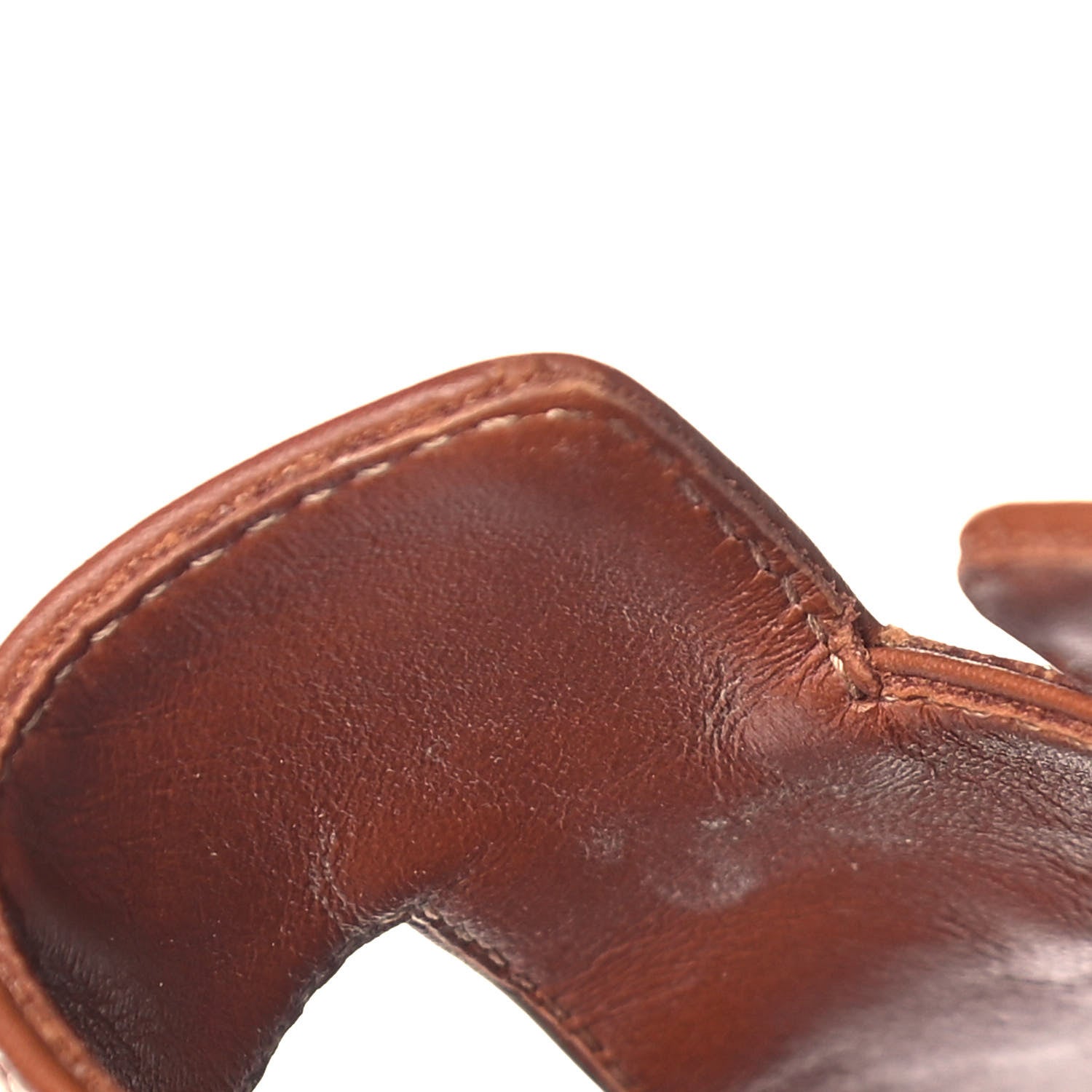 Hermes Box Calfskin Oran Sandals 39.5 Gold 10 of 14