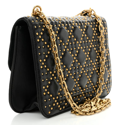 Christian Dior Lambskin Cannage Studded Large Dioraddict Flap Bag Black 3 of 11