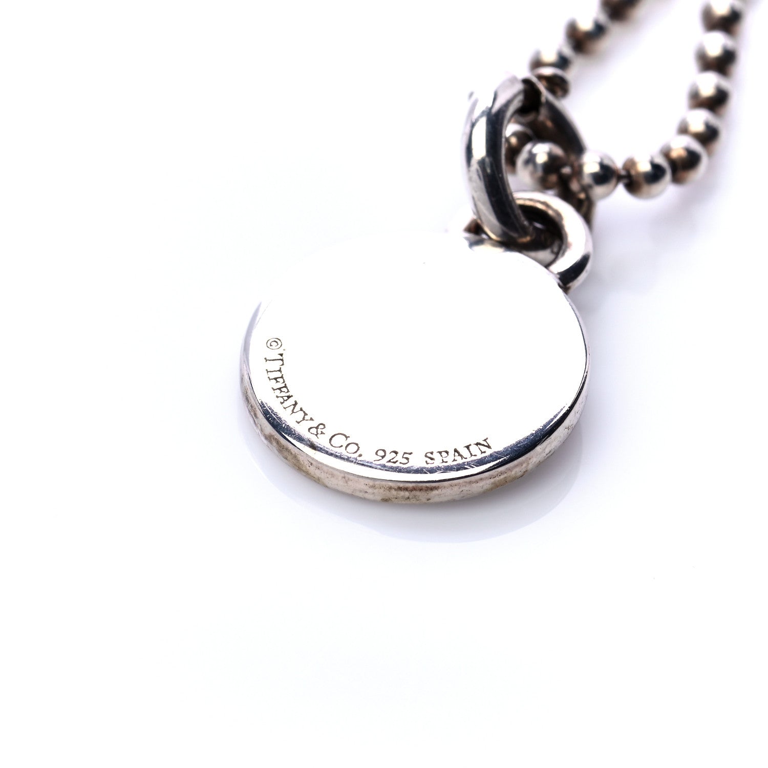 Tiffany Sterling Silver Enamel 1837 Round Pendant Necklace 5 of 6