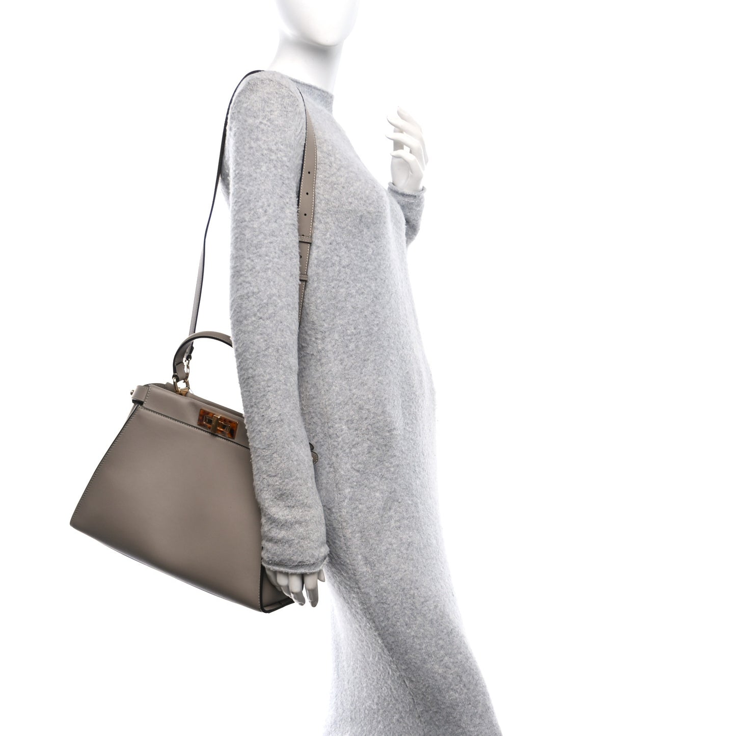 Vitello Seta Plexiglass Tortoise Medium Peekaboo Iconic Satchel Tortora