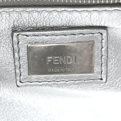 Fendi Vitello Catalan Mirror Sequin FF 1974 Embroidered Mini Peekaboo Iconic Satchel Argento 6 of 11