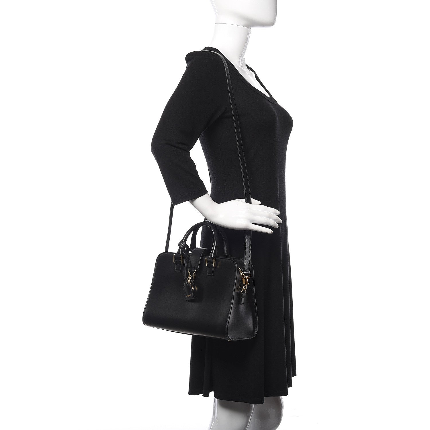Saint Laurent Calfskin Monogram Baby Cabas Black 2 of 8