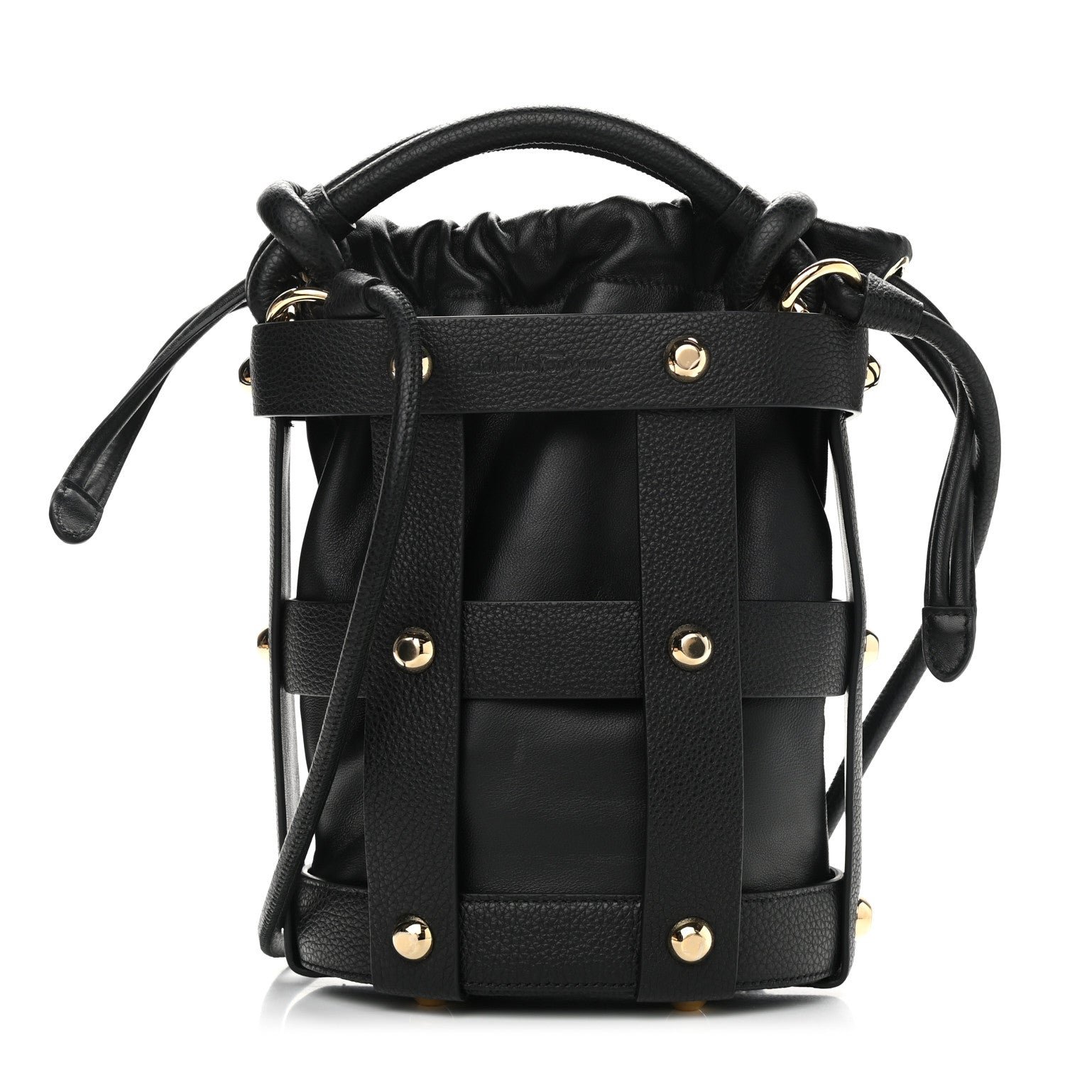 Salvatore Ferragamo Calfskin Cage Bag Black 1 of 10