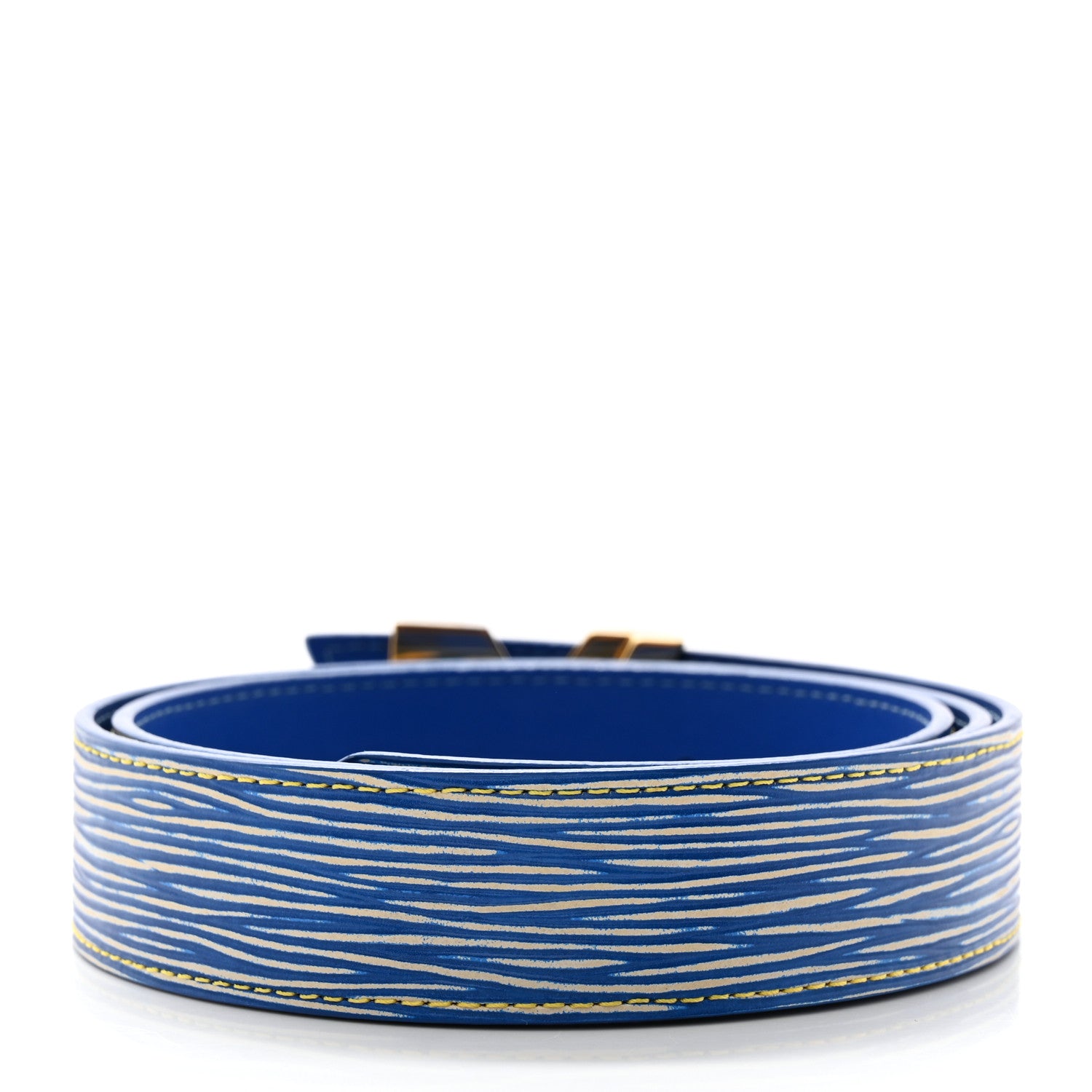 Louis Vuitton Epi 30mm LV Twist Belt 85 34 Denim 2 of 7