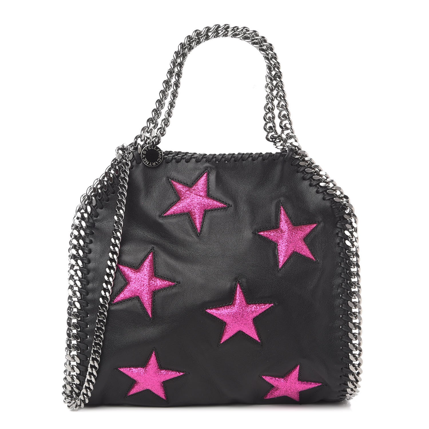 Stella McCartney Eco Alter Nappa Embossed Mini Star Falabella Tote Black Pink 1 of 9