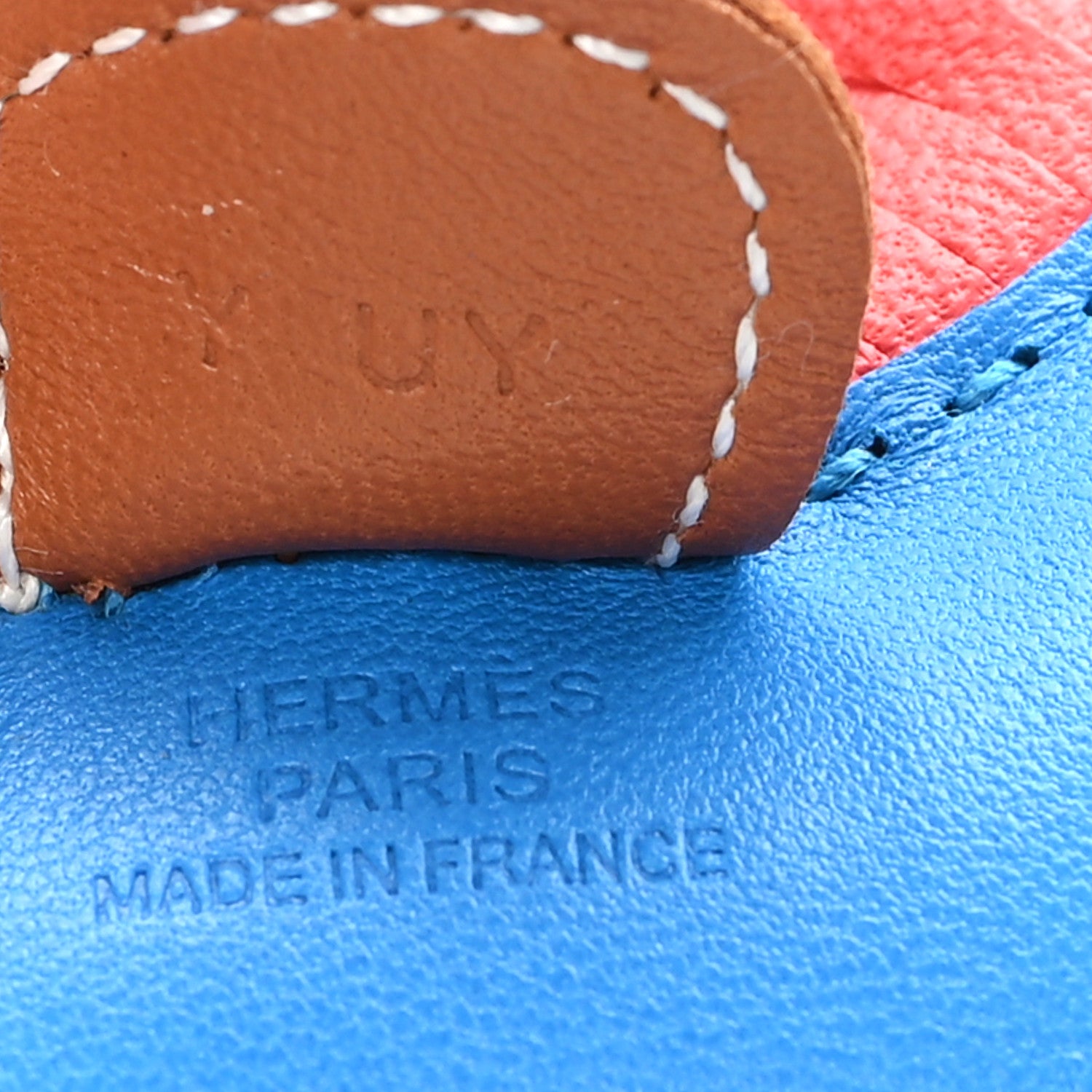 Hermes Milo Lambskin Grigri Rodeo Horse Bag Charm PM Blue Zanzibar Rose Texas Gold 3 of 4