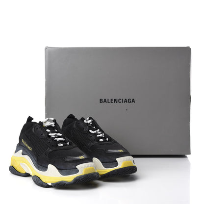 Balenciaga Fabric Mesh Womens Triple S Sneakers 35 Black Yellow 8 of 8