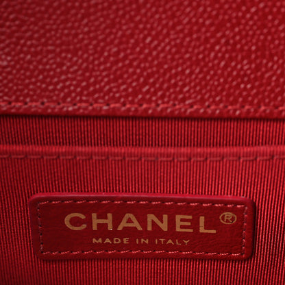 Chanel Caviar Quilted Medium Boy Flap Red 8 of 9