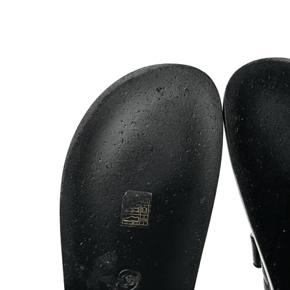 Chanel Grained Calfskin Velcro Dad Sandals 40 Black 10 of 12